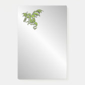 Groene Draak op Zilver Post-it® Notes (Voorkant)