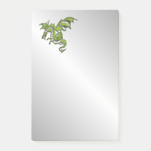 Groene Draak op Zilver Post-it® Notes