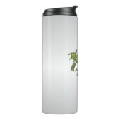 Groene draak op zilver thermosbeker (Gedraaid links)