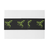 Groene Draak op Zwart Uitnodigingen Wikkel (Achterkant Voorbeeld)