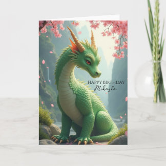 Groene Draak Persoonlijke Verjaardag Kaart