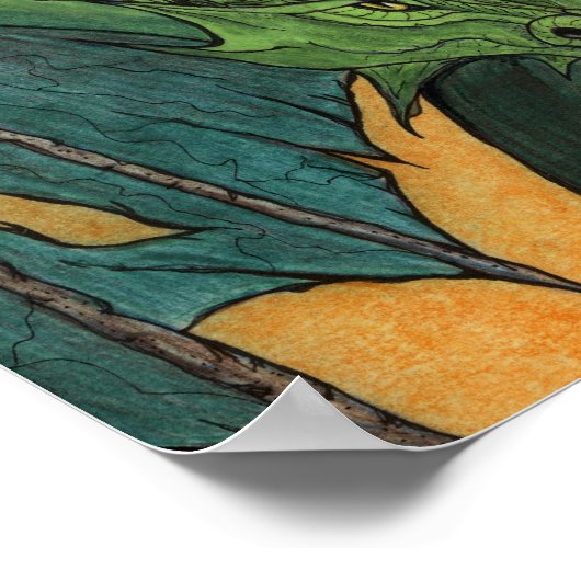 Groene draak poster (Hoek)