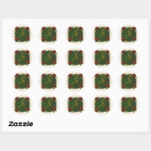 Groene draak rode rozen ronde sticker (Vel)
