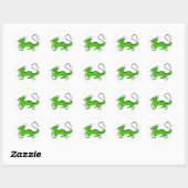 Groene draak ronde sticker (Vel)