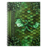 groene draak schaalt het oude toomboek notitieboek (Voorkant)