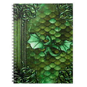 groene draak schaalt het oude toomboek notitieboek