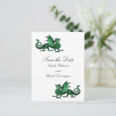 Groene draak sparen het Briefkaart van de Datum (Staand voorkant)