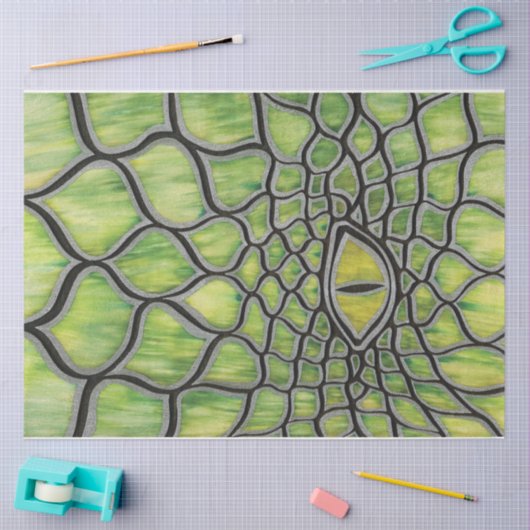 Groene draak tissuepapier (Craft)