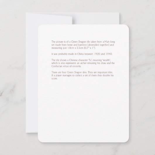 Groene draak - Toelichting Kaart (Achterkant)