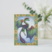 Groene draak van de Natuur Fantasy Art Briefkaart (Staand voorkant)