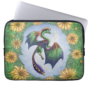 Groene draak van de Natuur Fantasy Art Laptop Sleeve