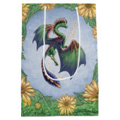 Groene draak van de Natuur Fantasy Art Medium Cadeauzakje (Achterkant)