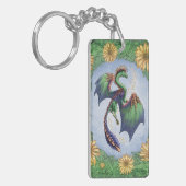 Groene draak van de Natuur Fantasy Art Sleutelhanger (Voorkant Links)
