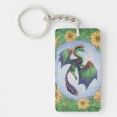 Groene draak van de Natuur Fantasy Art Sleutelhanger (Voorkant)