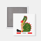 Groene draak van de stad Bergen, België Magneet (Voorkant / Achterkant)