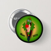 Groene draak van Doudou Ducasse Ronde Button 5,7 Cm (Voorkant /achterkant)