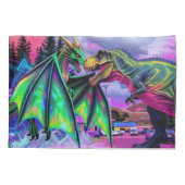Groene Draak vs Dinosaurus Kussensloop (Achterkant)