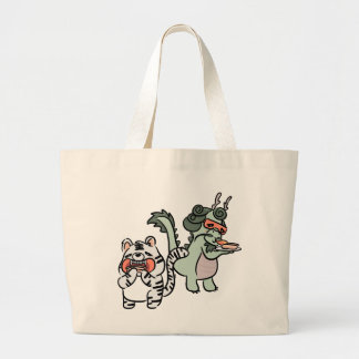 Groene draak witte tijger grote tote bag