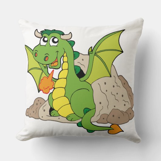 Groene Draak Worp Kussen (Voorkant)