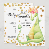 *~* Groene Dragon Baby Girl Sprinkle Invitation Kaart (Voorkant / Achterkant)
