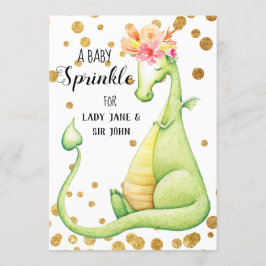 *~* Groene Dragon Baby Girl Sprinkle Invitation Kaart