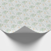 Groene Dragon Baby Pastel Waterverf Patroon Cadeaupapier (Hoek)