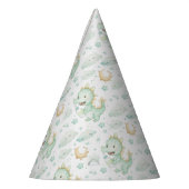 Groene Dragon Baby Pastel Waterverf Patroon Feesthoedjes (Links)