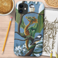 Groene Dragon Chickadees Winter