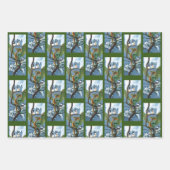 Groene Dragon Chickadees Winter Inpakpapier Vel (Voorkant 2)