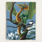 Groene Dragon Chickadees Winter Planner (Voorkant)