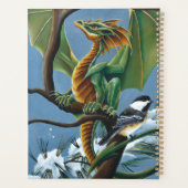 Groene Dragon Chickadees Winter Planner (Achterkant)