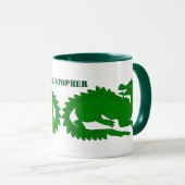 Groene Dragon Design Mok (Voorkant rechts)
