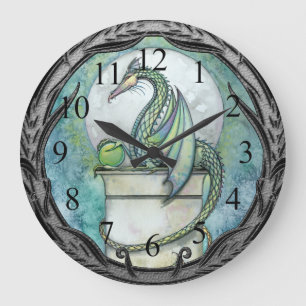 Groene dragon Fantasy Art Wall klok