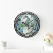 Groene dragon Fantasy Art Wall klok (Huis)