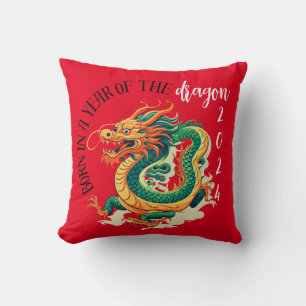 groene Dragon geboorte start rood Chinees Jaar Kussen