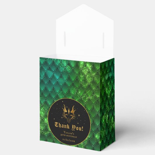 Groene Dragon Schalen Gouden Verjaardag Dank u Bedankdoosjes (Geopend)