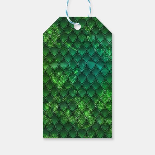 Groene Dragon Schalen Gouden Verjaardag Dank u Cadeaulabel (Achterkant)