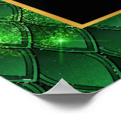 Groene Dragon Schalen Gouden Verjaardagsfeestje We Poster (Hoek)