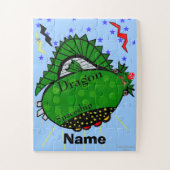Groene Dragon Spaceship Lightning Bolts Legpuzzel (Verticaal)