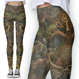 Groene dragon Tattoo Leggings: Keltische Viking Ar Leggings