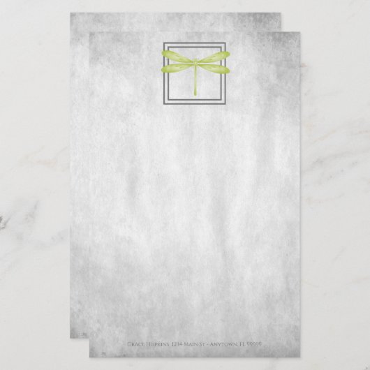 Groene Dragonfly - Aangepaste artikelen Briefpapier (Voorkant / Achterkant)