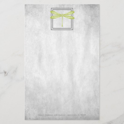 Groene Dragonfly - Aangepaste artikelen Briefpapier (Voorkant)