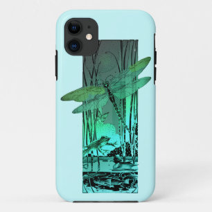 Groene Dragonfly en kikker in de Pond Case-Mate iPhone Case