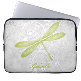 Groene Dragonfly gepersonaliseerd Laptop Sleeve