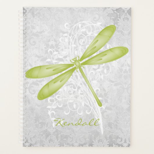 Groene Dragonfly - Gepersonaliseerde Planner (Voorkant)