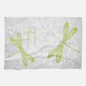 Groene Dragonfly Persoonlijke keukenhanddoek (Horizontaal)