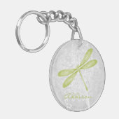 Groene Dragonfly persoonlijke Sleutelhanger (Voorkant Links)