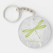 Groene Dragonfly persoonlijke Sleutelhanger (Voorkant)