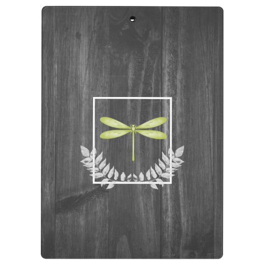 Groene Dragonfly Rustic-klembord Klembord (Achterkant)