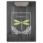 Groene Dragonfly Rustic-klembord Klembord (Voorkant)